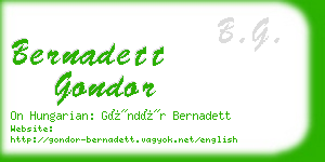 bernadett gondor business card